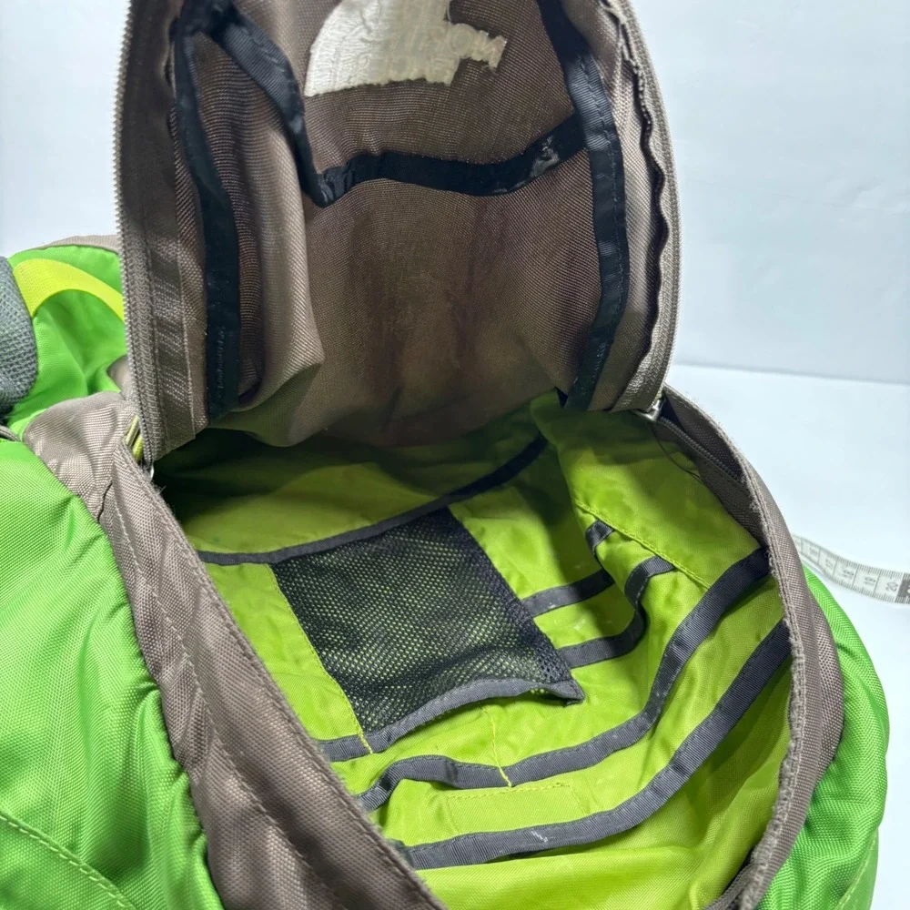 The North Face Skipper Backpack Green Brown Hiking Daypack School Outdoor Sport